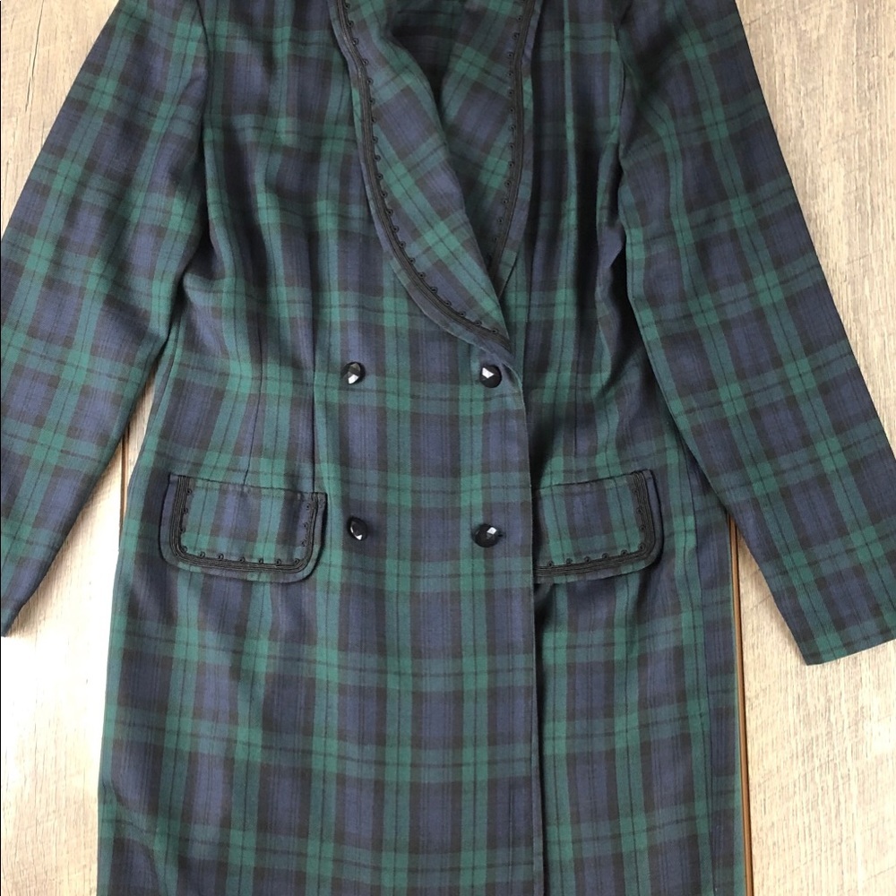 VTG L. G. Star Plaid Shoulder Pads Jacket Sz 10 - Picture 4 of 8